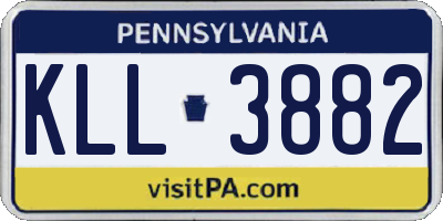 PA license plate KLL3882
