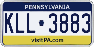 PA license plate KLL3883