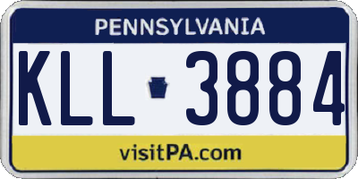 PA license plate KLL3884