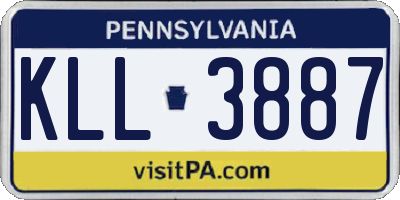 PA license plate KLL3887