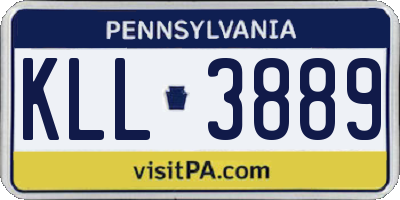 PA license plate KLL3889