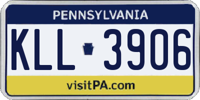 PA license plate KLL3906