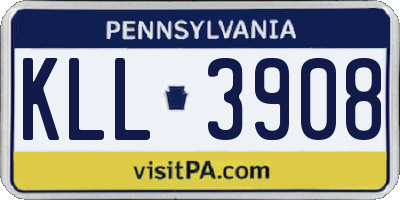 PA license plate KLL3908