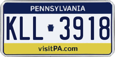 PA license plate KLL3918
