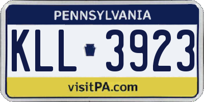 PA license plate KLL3923