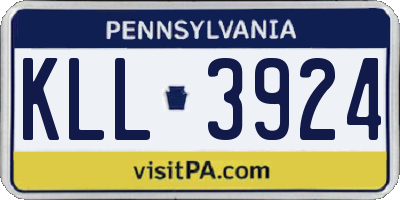 PA license plate KLL3924