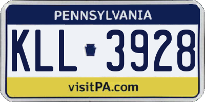 PA license plate KLL3928