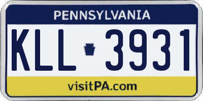 PA license plate KLL3931