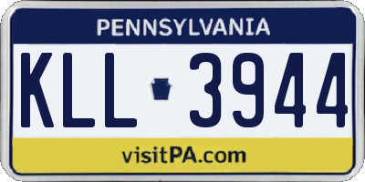 PA license plate KLL3944