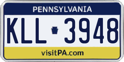 PA license plate KLL3948