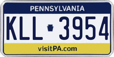 PA license plate KLL3954