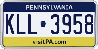 PA license plate KLL3958