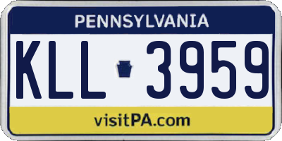 PA license plate KLL3959