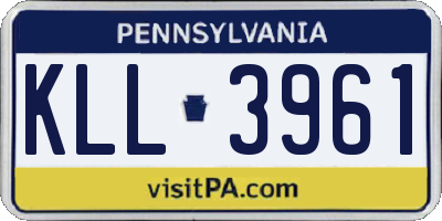 PA license plate KLL3961