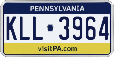 PA license plate KLL3964