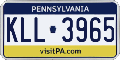 PA license plate KLL3965