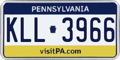 PA license plate KLL3966