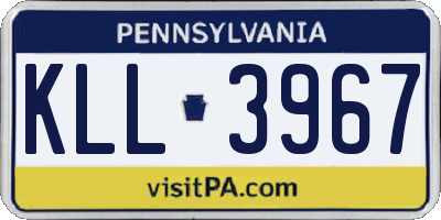 PA license plate KLL3967
