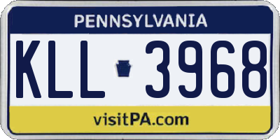 PA license plate KLL3968