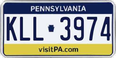 PA license plate KLL3974