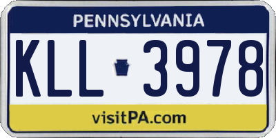 PA license plate KLL3978