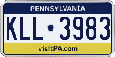 PA license plate KLL3983