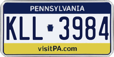 PA license plate KLL3984
