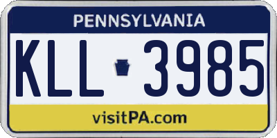 PA license plate KLL3985