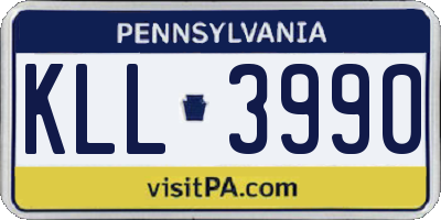 PA license plate KLL3990