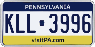 PA license plate KLL3996