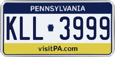 PA license plate KLL3999