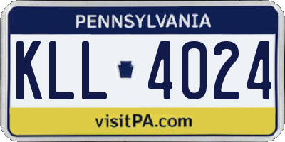 PA license plate KLL4024