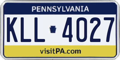 PA license plate KLL4027