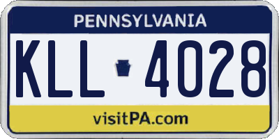 PA license plate KLL4028
