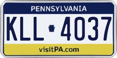 PA license plate KLL4037