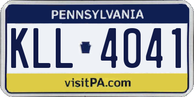 PA license plate KLL4041