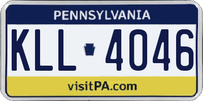 PA license plate KLL4046