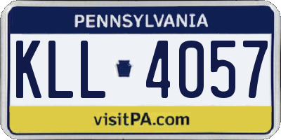 PA license plate KLL4057