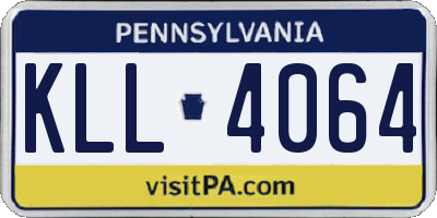 PA license plate KLL4064