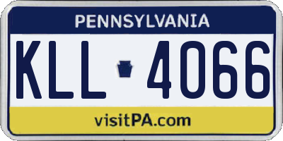PA license plate KLL4066