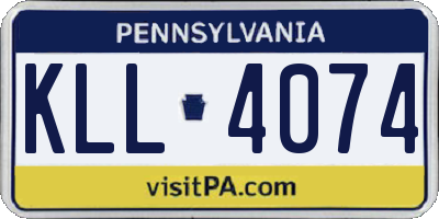 PA license plate KLL4074