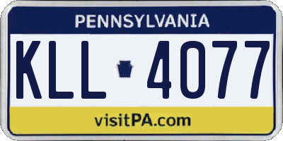 PA license plate KLL4077