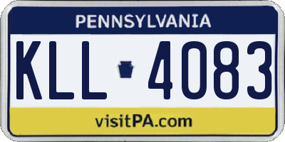 PA license plate KLL4083