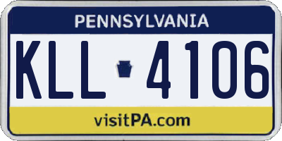 PA license plate KLL4106