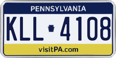 PA license plate KLL4108