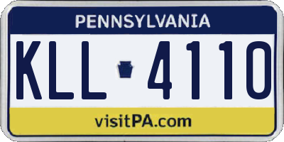PA license plate KLL4110