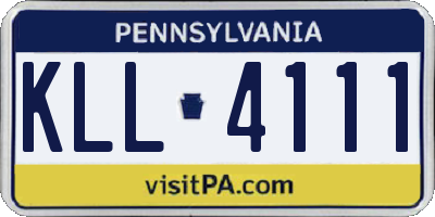 PA license plate KLL4111