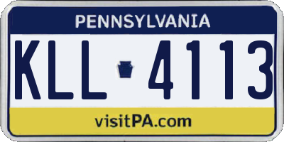 PA license plate KLL4113