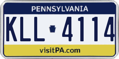 PA license plate KLL4114
