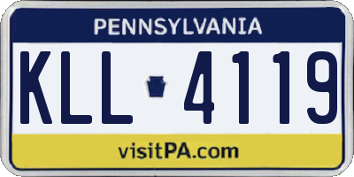 PA license plate KLL4119